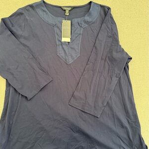 NWT Ralph Lauren Navy linen and cotton tunic Shirt
